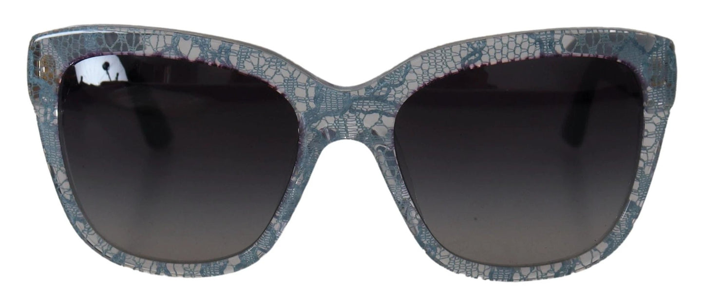 Dolce & Gabbana Blue Lace Acetate Rectangle Shades DG4226 Sunglasses by Dolce & Gabbana