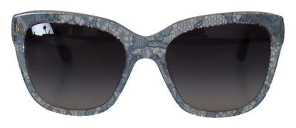Dolce & Gabbana Blue Lace Acetate Rectangle Shades DG4226 Sunglasses by Dolce & Gabbana