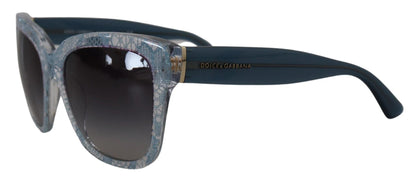 Dolce & Gabbana Blue Lace Acetate Rectangle Shades DG4226 Sunglasses by Dolce & Gabbana