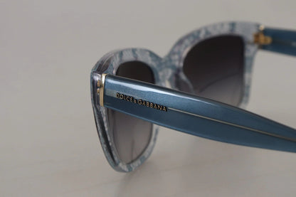 Dolce & Gabbana Blue Lace Acetate Rectangle Shades DG4226 Sunglasses by Dolce & Gabbana