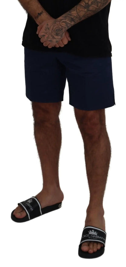 Dolce & Gabbana Blue Chinos Cotton Stretch Casual Shorts by Dolce & Gabbana