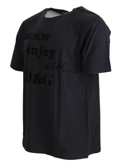 Dolce & Gabbana Gray Crewneck Cotton Short Sleeve T-shirt by Dolce & Gabbana