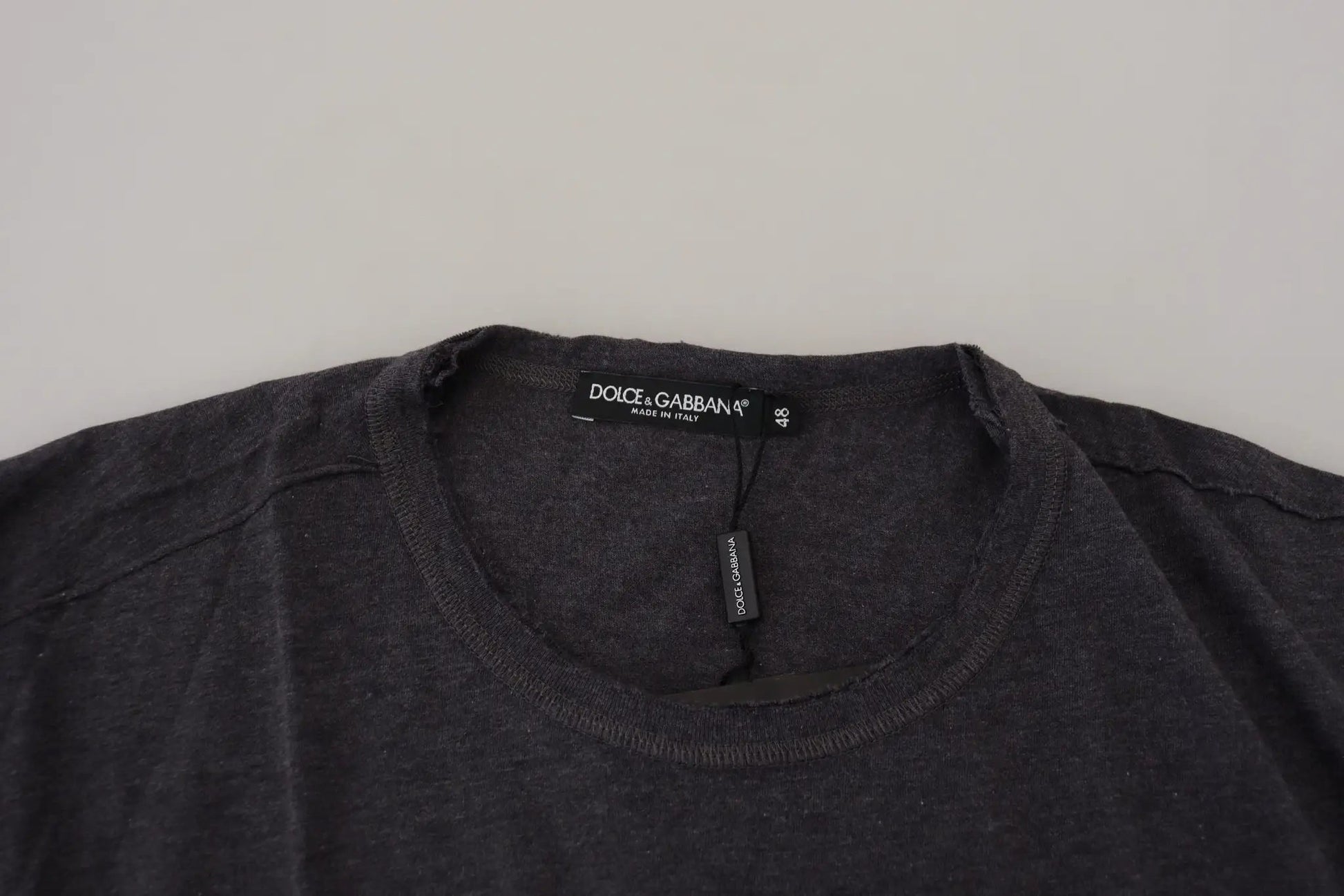 Dolce & Gabbana Gray Crewneck Cotton Short Sleeve T-shirt by Dolce & Gabbana