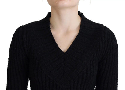 Dolce & Gabbana Black Wool Knitted Sheath Sweater Dress by Dolce & Gabbana
