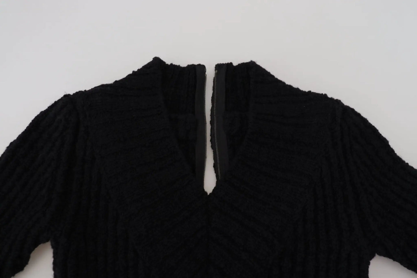 Dolce & Gabbana Black Wool Knitted Sheath Sweater Dress by Dolce & Gabbana