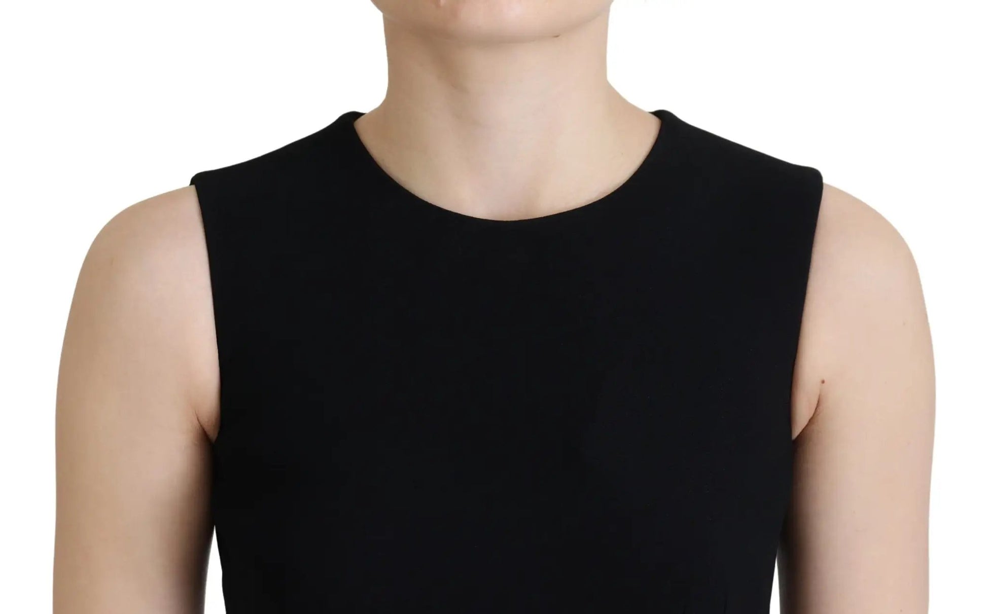 Dolce & Gabbana Black Dress Sheath Flare Viscose Dress by Dolce & Gabbana
