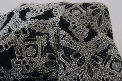 Dolce & Gabbana Black Gray Jacquard Sheath Bodycon Dress by Dolce & Gabbana