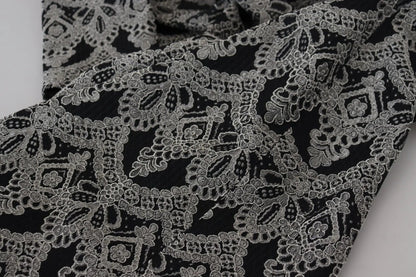 Dolce & Gabbana Black Gray Jacquard Sheath Bodycon Dress by Dolce & Gabbana