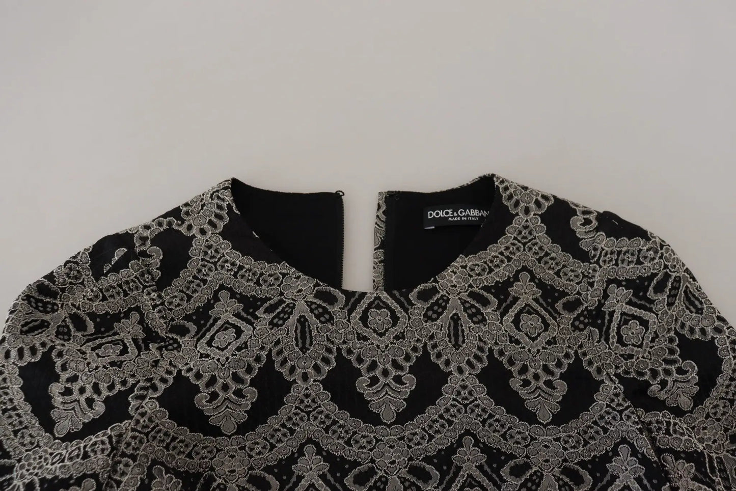 Dolce & Gabbana Black Gray Jacquard Sheath Bodycon Dress by Dolce & Gabbana