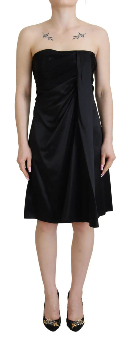 Dolce & Gabbana Black Silk Shift Short Mini Party Dress by Dolce & Gabbana