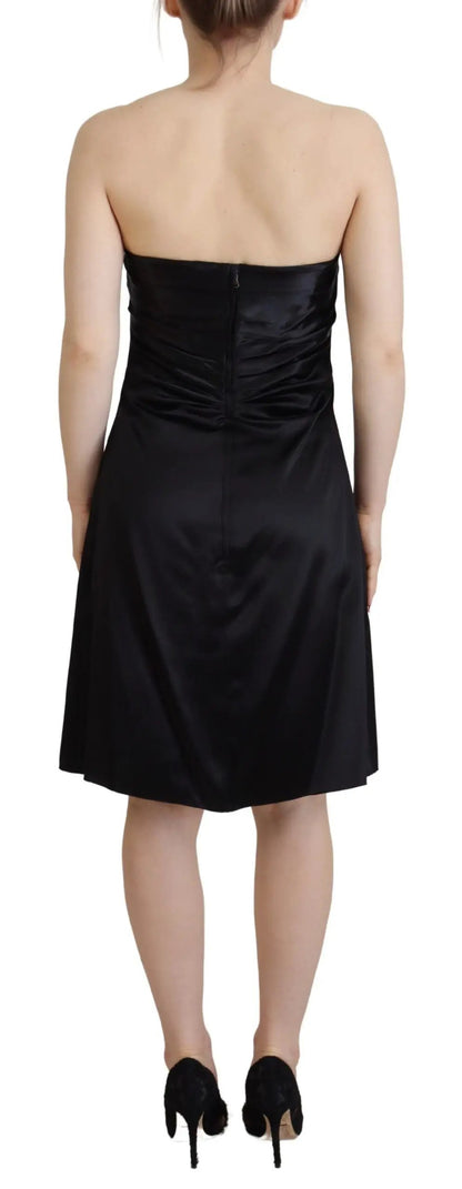 Dolce & Gabbana Black Silk Shift Short Mini Party Dress by Dolce & Gabbana