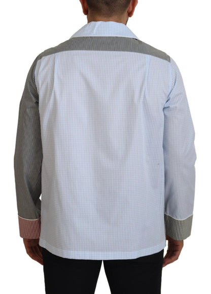 Dolce & Gabbana Multicolor Patchwork Cotton Long Sleeves Shirt by Dolce & Gabbana
