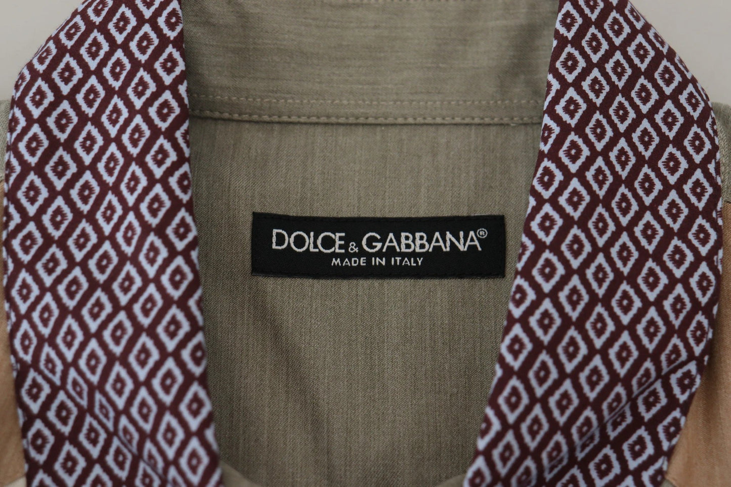 Dolce & Gabbana Multicolor Cotton Patchwork Slim Shirt by Dolce & Gabbana