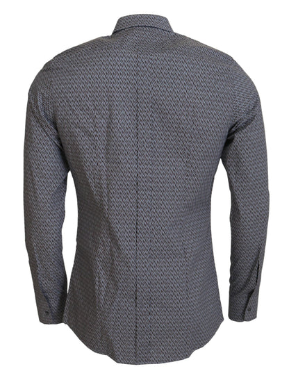 Dolce & Gabbana Gray Brown GOLD Slim Fit Dress Formal Shirt by Dolce & Gabbana