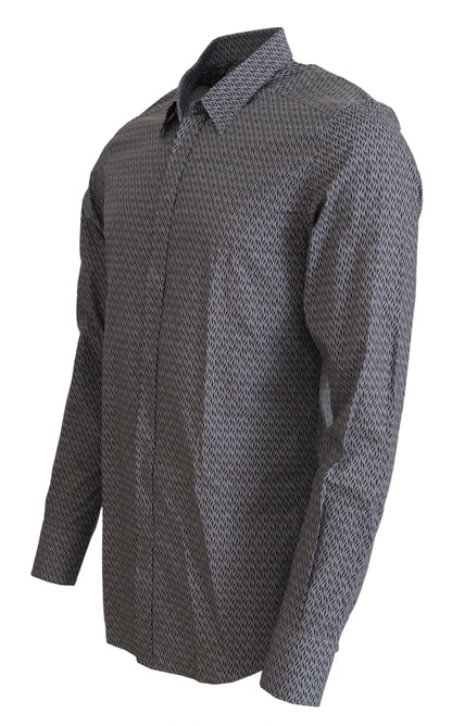 Dolce & Gabbana Gray Brown GOLD Slim Fit Dress Formal Shirt by Dolce & Gabbana