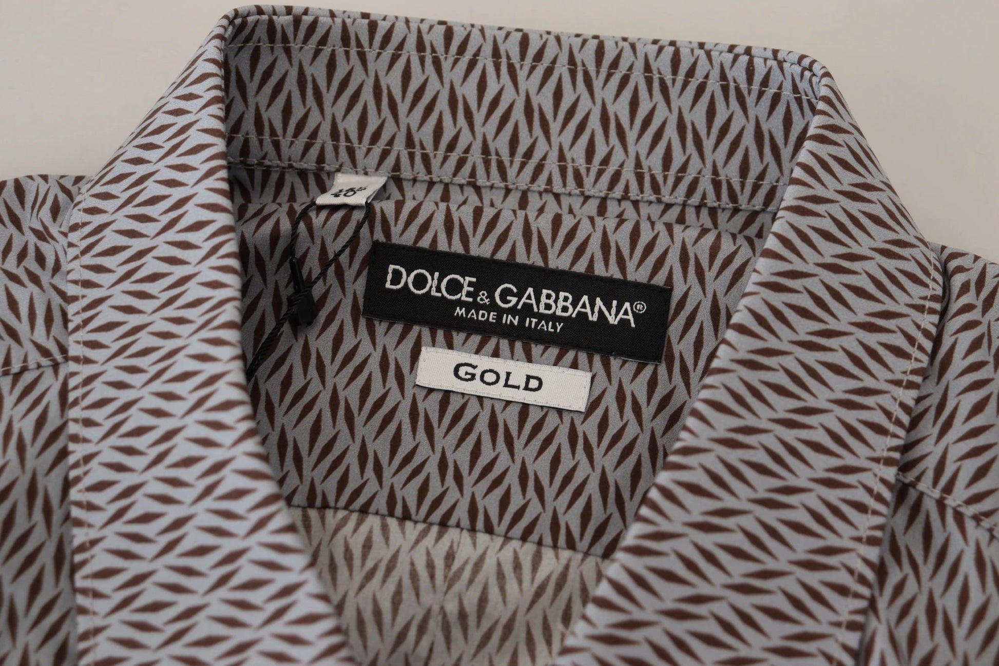 Dolce & Gabbana Gray Brown GOLD Slim Fit Dress Formal Shirt by Dolce & Gabbana