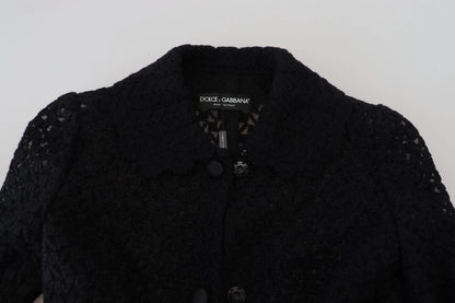 Dolce & Gabbana Black Button Down Long Blazer Cotton Jacket by Dolce & Gabbana