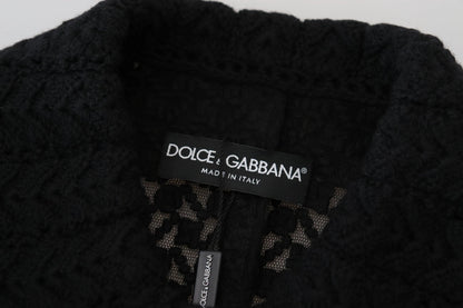 Dolce & Gabbana Black Button Down Long Blazer Cotton Jacket by Dolce & Gabbana