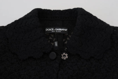 Dolce & Gabbana Black Button Down Long Blazer Cotton Jacket by Dolce & Gabbana