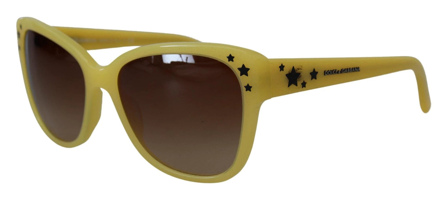 Dolce & Gabbana Yellow Acetate Frame Stars Embellishment DG4124 Sunglasses by Dolce & Gabbana