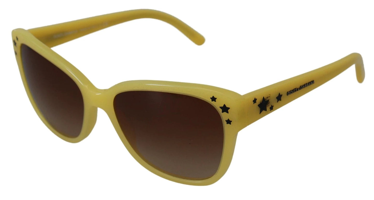 Dolce & Gabbana Yellow Acetate Frame Stars Embellishment DG4124 Sunglasses by Dolce & Gabbana