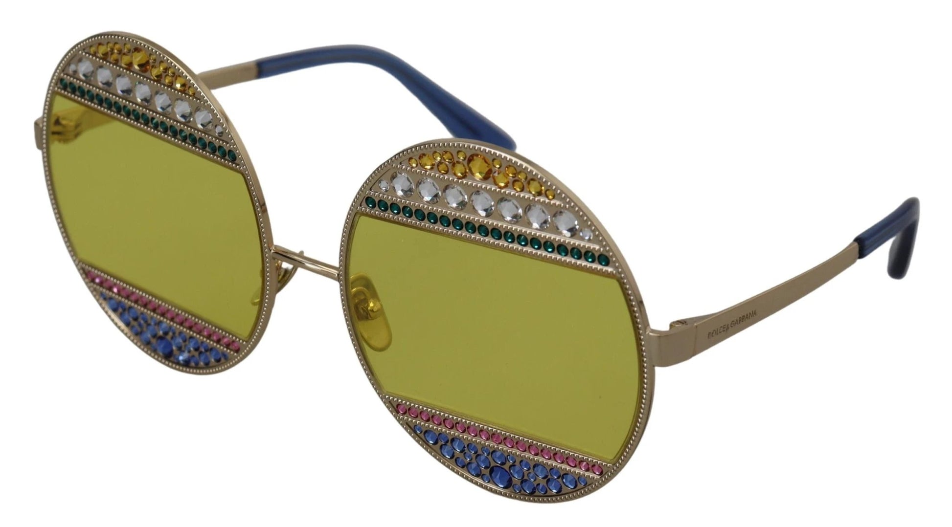 Dolce & Gabbana Gold Oval Metal Crystals Shades DG2209B Sunglasses by Dolce & Gabbana