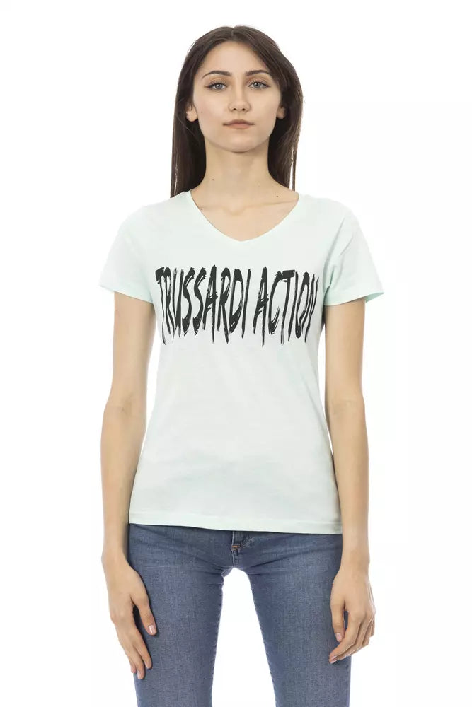 T-shirt Trussardi Action femme en coton et viscose bleu clair – TR-23087