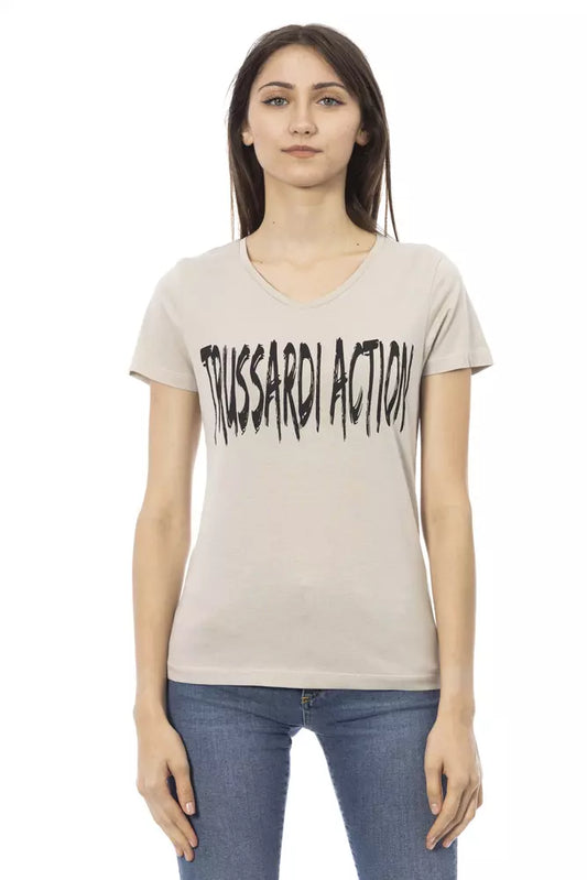 Top da donna Trussardi Action in cotone beige