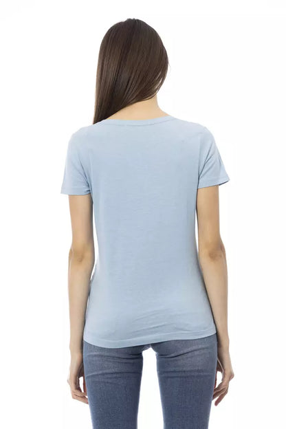 T-shirt Trussardi Action femme en coton et viscose bleu clair – TR-23086