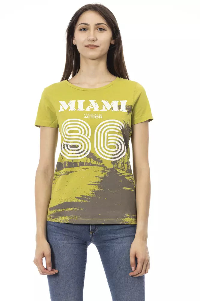 T-shirt Trussardi Action femme en coton et viscose vert – TR-23085