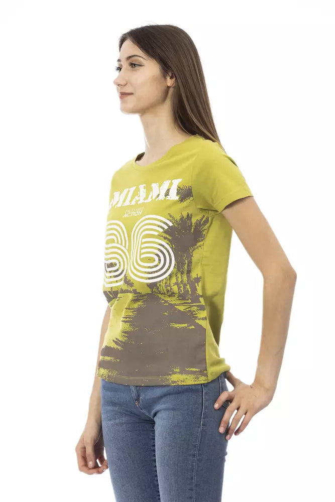 T-shirt Trussardi Action femme en coton et viscose vert – TR-23085