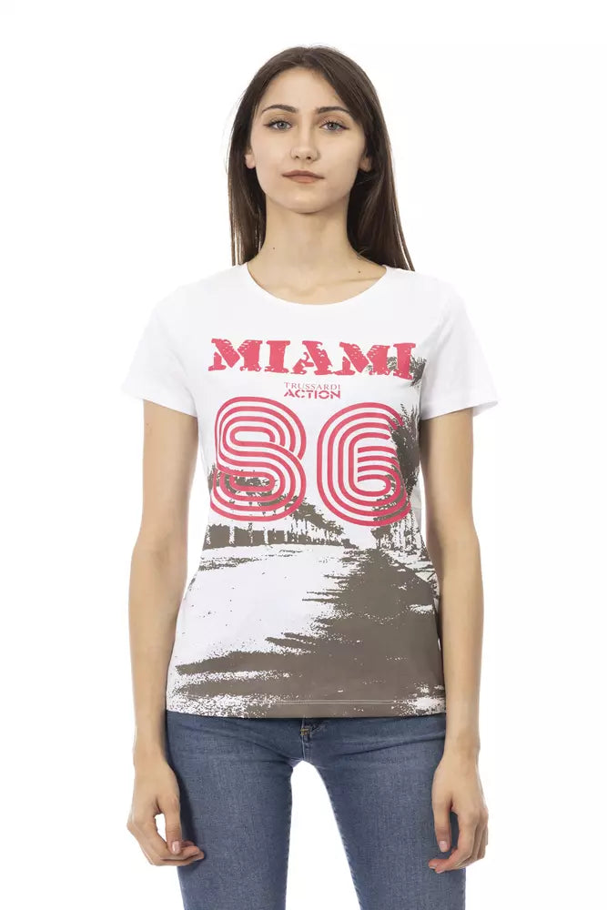 T-shirt Trussardi Action femme en coton et viscose blanc – TR-23082