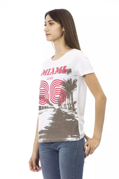 T-shirt Trussardi Action femme en coton et viscose blanc – TR-23082