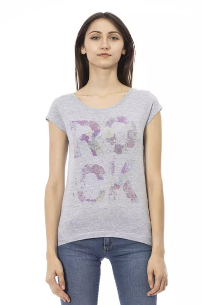 Trussardi Action dames T-shirt van katoen en viscose grijs – TR-23077