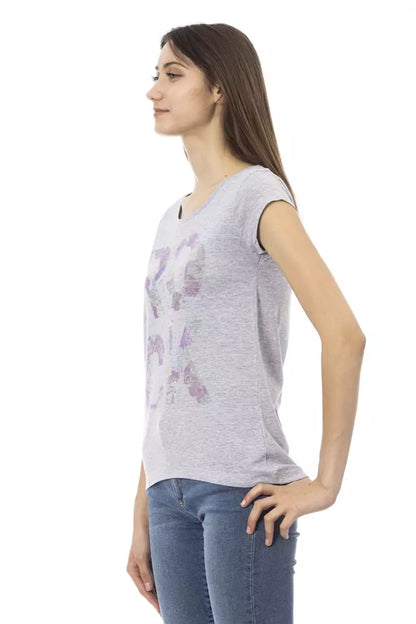 Trussardi Action dames T-shirt van katoen en viscose grijs – TR-23077