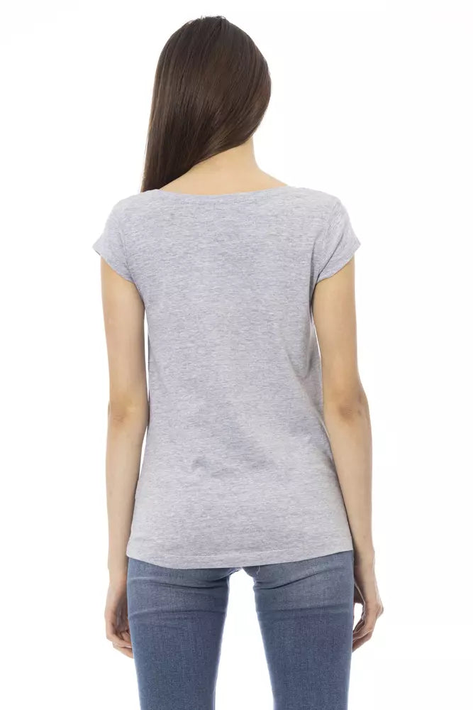 Trussardi Action dames T-shirt van katoen en viscose grijs – TR-23077