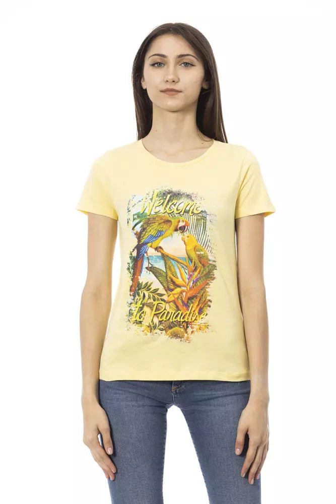T-shirt Trussardi Action femme en coton et viscose jaune – TR-23050