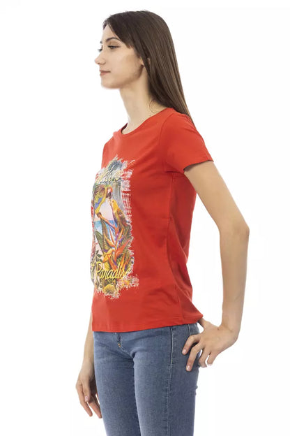 T-shirt Trussardi Action femme en coton et viscose rouge – TR-23048