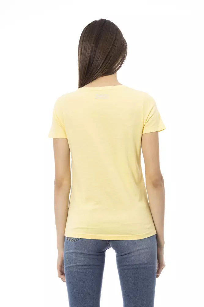 T-shirt Trussardi Action femme en coton et viscose jaune – TR-23050