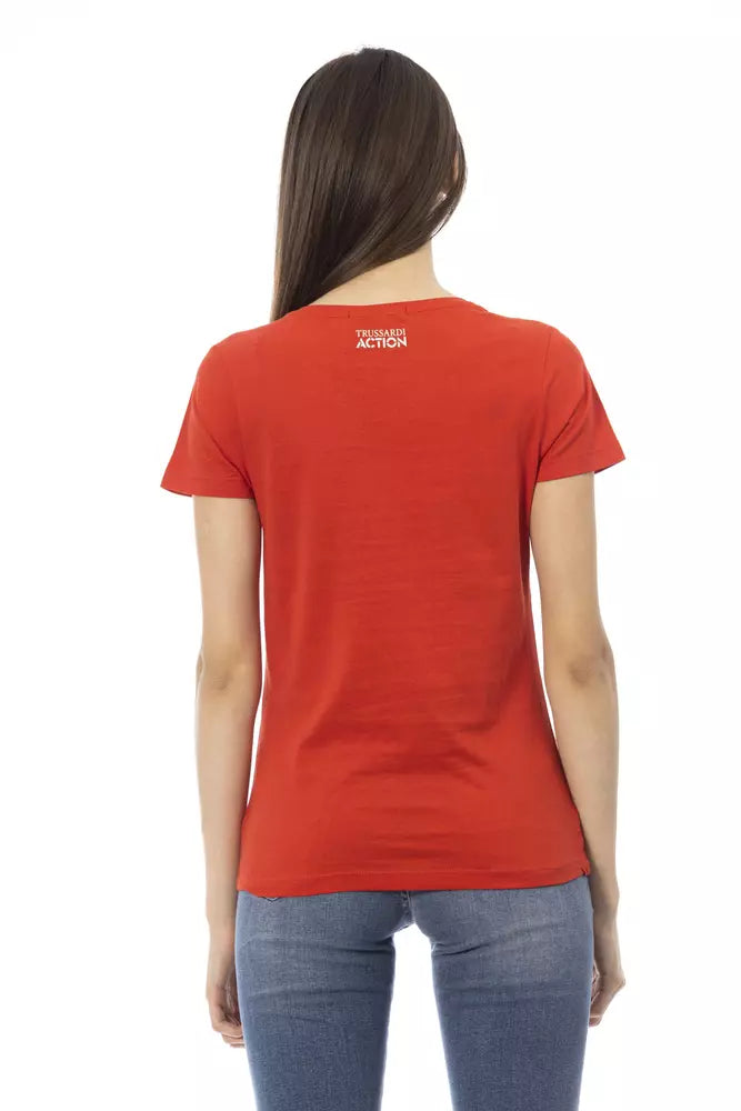 T-shirt Trussardi Action femme en coton et viscose rouge – TR-23048