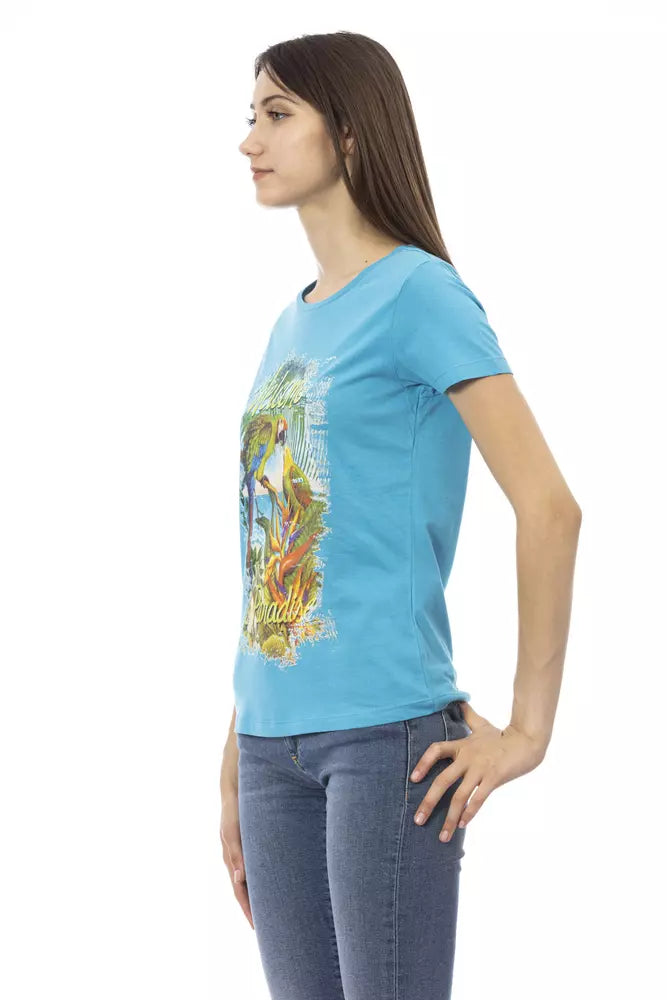 T-shirt Trussardi Action femme en coton et viscose bleu clair – TR-23049