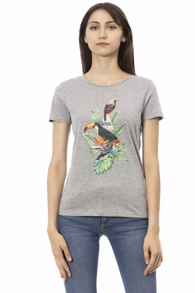 T-shirt Trussardi Action femme en coton et viscose gris – TR-23042