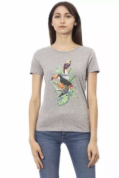 T-shirt Trussardi Action femme en coton et viscose gris – TR-23042