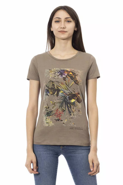 T-shirt Trussardi Action femme en coton et viscose marron – TR-23034