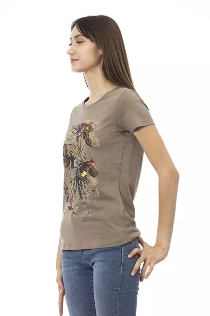 T-shirt Trussardi Action femme en coton et viscose marron – TR-23034