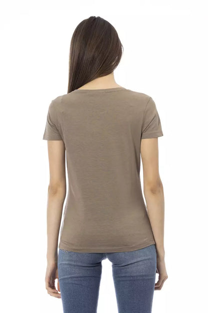 T-shirt Trussardi Action femme en coton et viscose marron – TR-23034