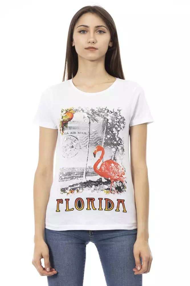 T-shirt Trussardi Action femme en coton et viscose blanc – TR-23032