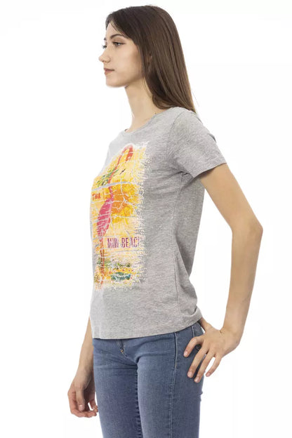 Grijze damest-shirt van Trussardi Action in katoen en viscose – TR-23025