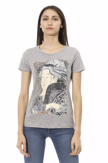 T-shirt Trussardi Action femme en coton et viscose gris – TR-23015