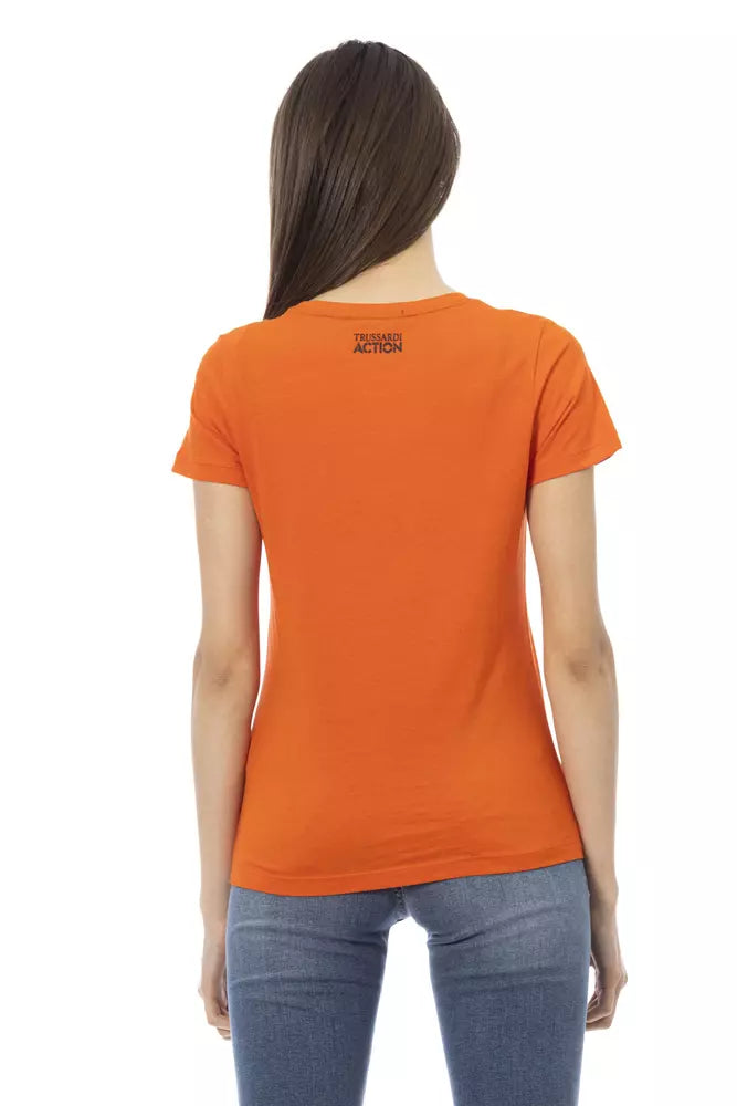 T-shirt Trussardi Action femme en coton et viscose orange – TR-23069